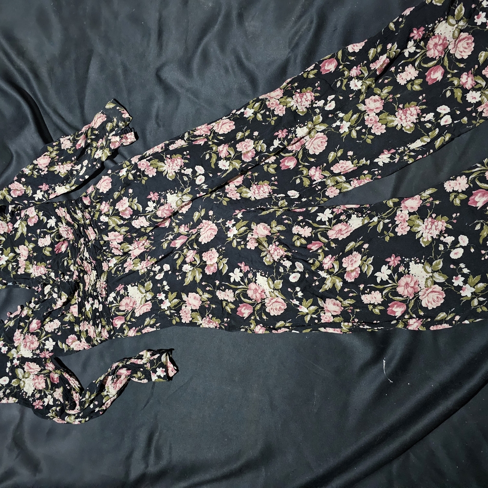 Floral Black Jumpsuit